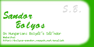sandor bolyos business card